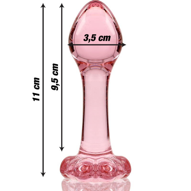 NEBULA SERIES BY IBIZA - MODELO 2 PLUG CRISTAL BOROSILICATO 11 X 3.5 CM ROSA