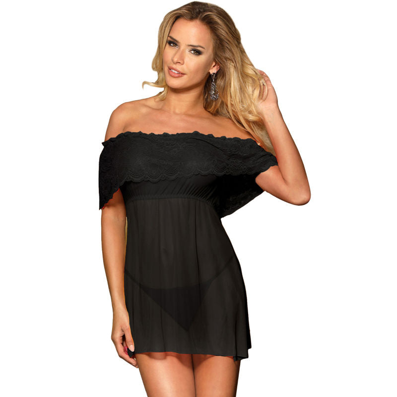 SUBBLIME DRESSES - VESTIDO CORTO + TANGA NEGRO L/XL