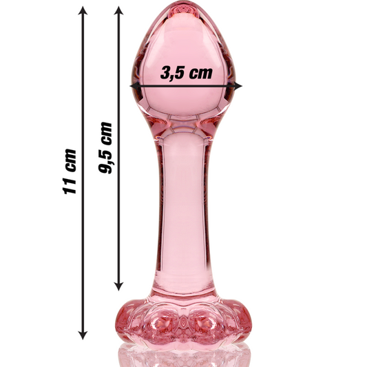NEBULA SERIES BY IBIZA - MODELO 2 PLUG CRISTAL BOROSILICATO 11 X 3.5 CM ROSA