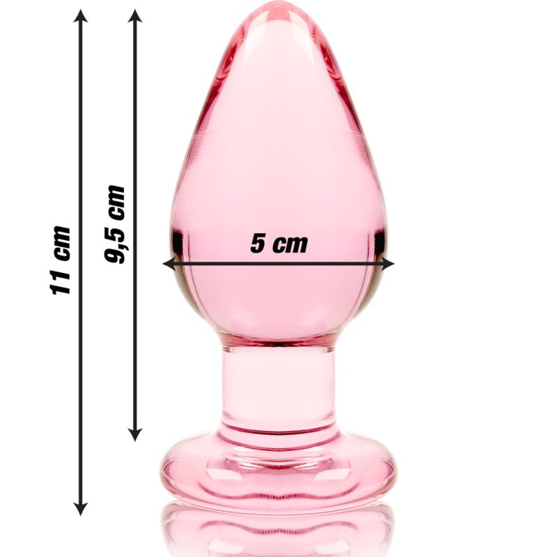 NEBULA SERIES BY IBIZA - MODELO 3 PLUG CRISTAL BOROSILICATO 11 X 5 CM ROSA