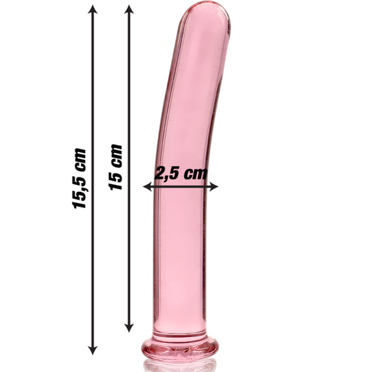 NEBULA SERIES BY IBIZA - MODELO 9 DILDO CRISTAL BOROSILICATO 15.5 X 2.5 CM ROSA