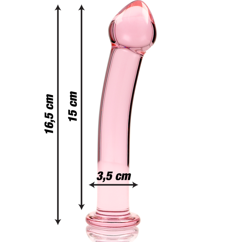 NEBULA SERIES BY IBIZA - MODELO 11 DILDO CRISTAL BOROSILICATO 16 X 3 CM ROSA