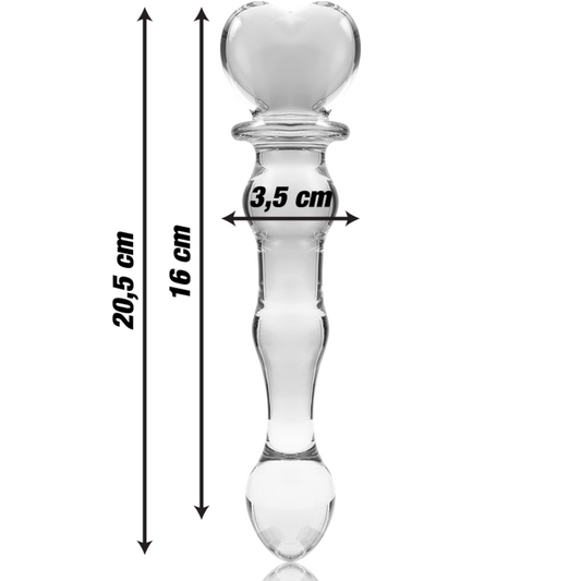 NEBULA SERIES BY IBIZA - MODELO 21 DILDO CRISTAL BOROSILICATO 20.5 X 3.5 CM TRANSPARENTE
