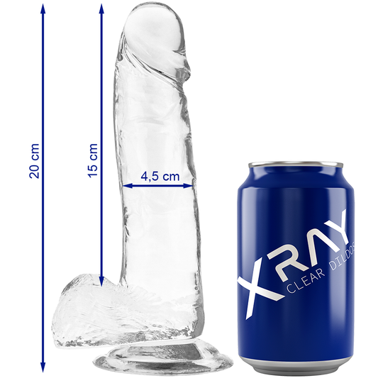 X RAY - CLEAR DILDO REALISTA TRANSPARENTE 20 CM X 4.5 CM