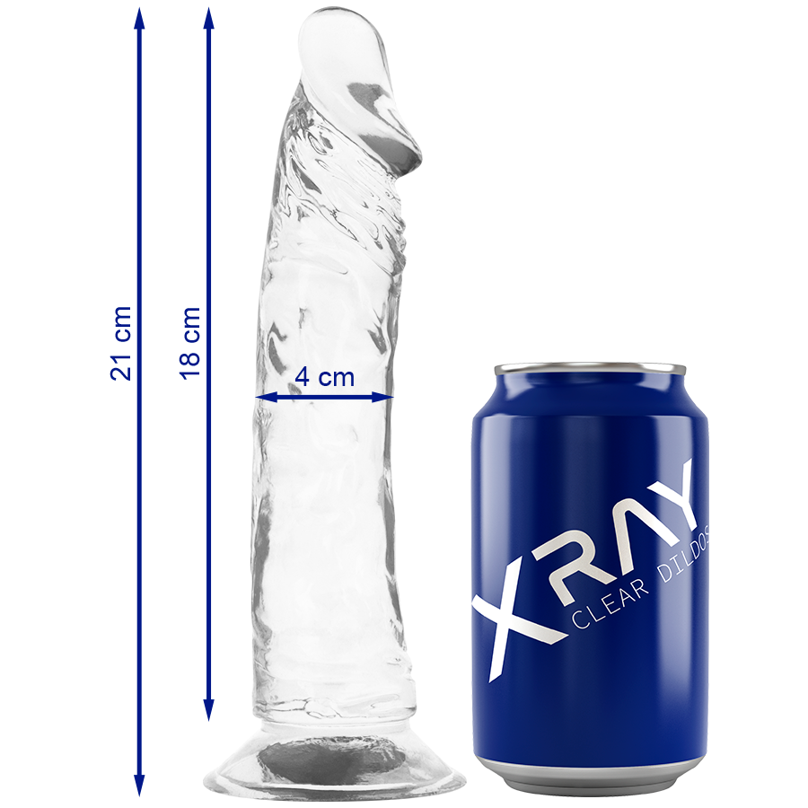 X RAY - CLEAR DILDO TRANSPARENTE 21 CM X 4 CM